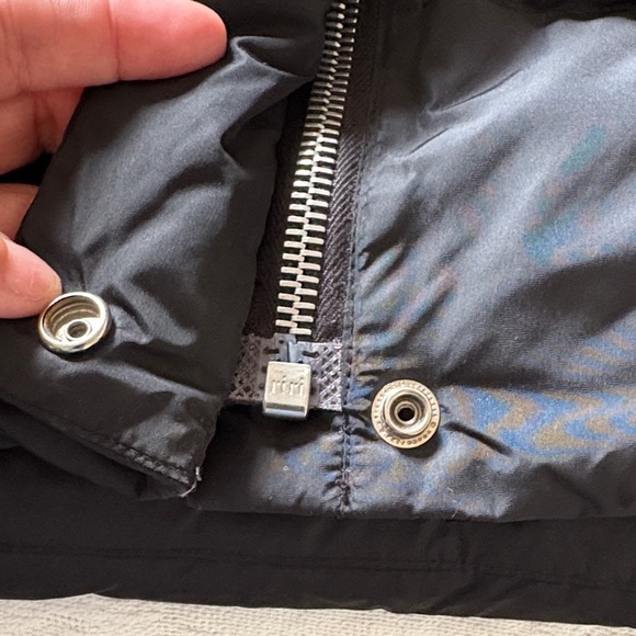 RARE EUC Black Puffer Faux Fur Collar Leather Pocket Trim/Shoulder by COACH - Picture 2 of 16